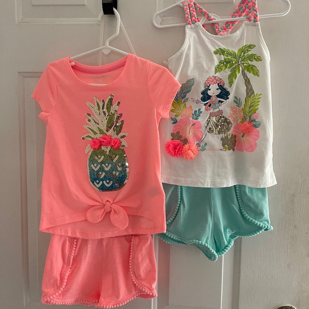 Tommy Bahama Short Sets 2 outfits Girls size 4